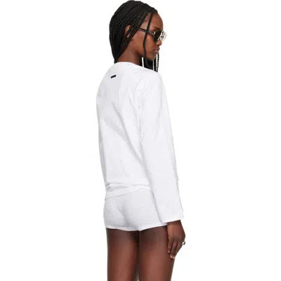 Essentials White Classic Long Sleeve T-shirt In White