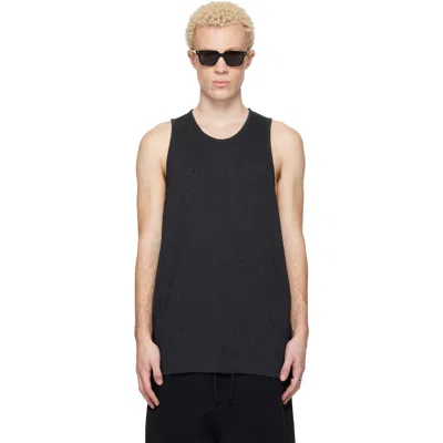 Essentials Gray Signature Essential Tank Top In Black