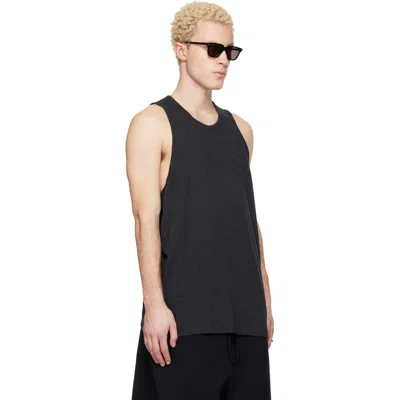 Essentials Gray Signature Essential Tank Top In Black