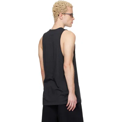 Essentials Gray Signature Essential Tank Top In Black