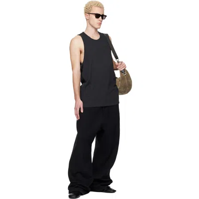 Essentials Gray Signature Essential Tank Top In Black