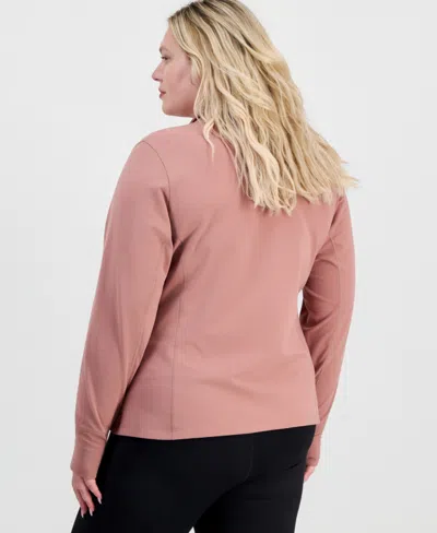Id Ideology Plus Size Soft Flex Solid Full-zip Jacket, Created For Macy's