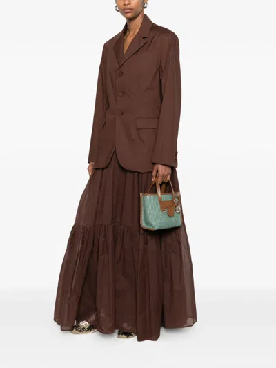 Plan C Single-breasted Blazer In Brown