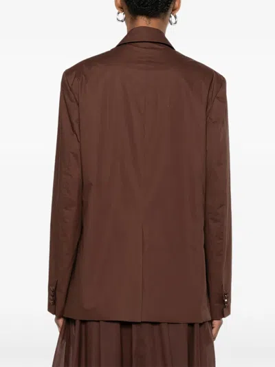 Plan C Single-breasted Blazer In Brown