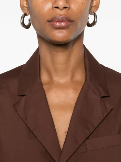 Plan C Single-breasted Blazer In Brown