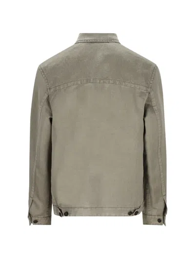 Massimo Osti Studio Logo-patch Zip-up Jacket In Gray