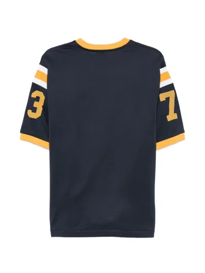 Champion Patchwork Striped-sleeve T-shirt In Black