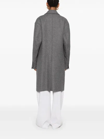 Dsquared2 Single-breasted Notched-lapel Coat In Gray