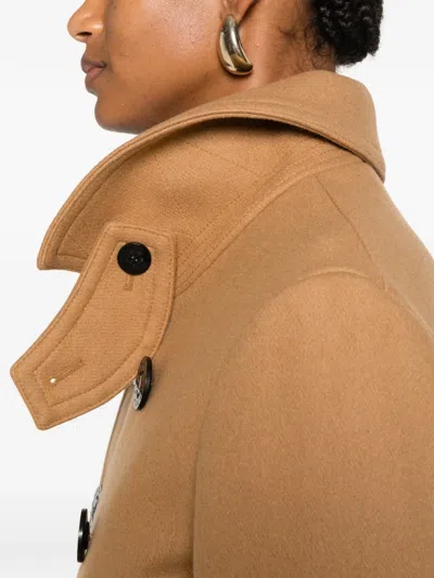 Dsquared2 Double-breasted Throat-latch Coat In Brown