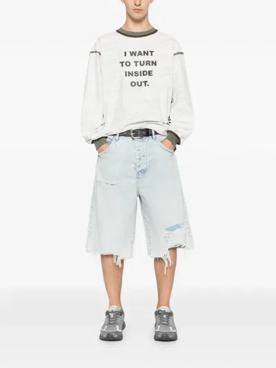 Dagger Camouflage-pattern Long-sleeve T-shirt In White