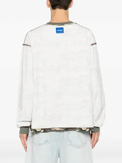 Dagger Camouflage-pattern Long-sleeve T-shirt In White