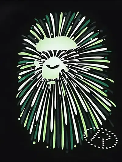 A Bathing Ape Ape Head Firework T-shirt In Black