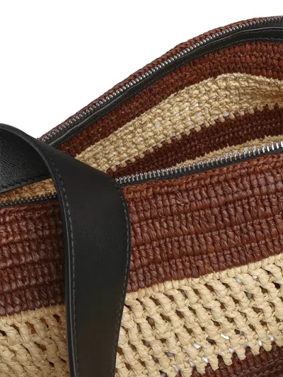 Loewe Loop Striped Interwoven Backpack In Blue