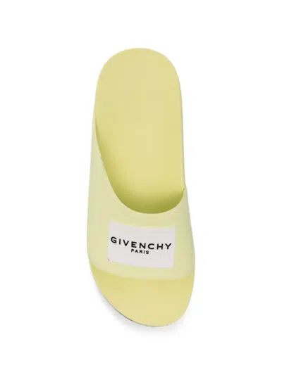 Givenchy Logo-patch Slide Sandals In Yellow