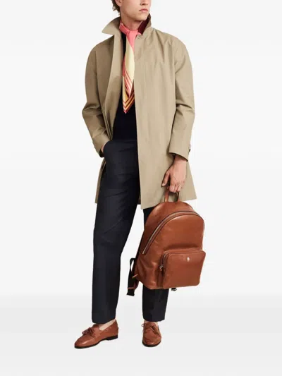 Bally Ray Logo-plaque Backpack In Orange