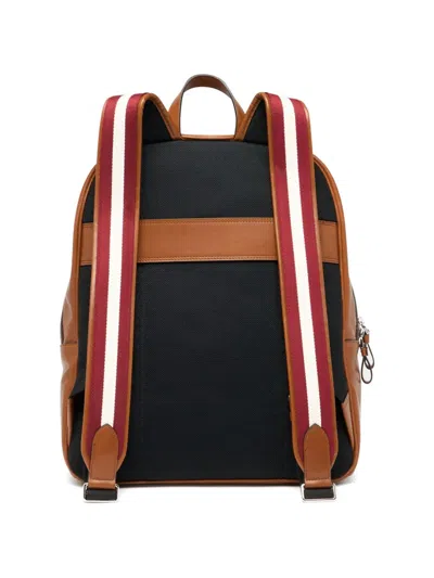 Bally Ray Logo-plaque Backpack In Orange