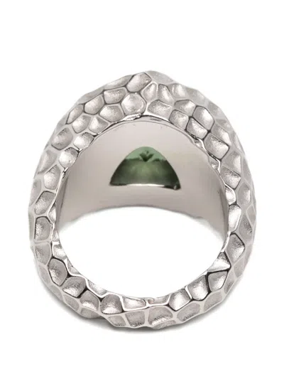 Darkai Hammered-effect Trillion-cut Ring In Silver