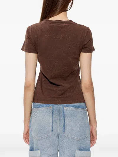 Ganni Future Jersey Baby Fit Banana In Brown