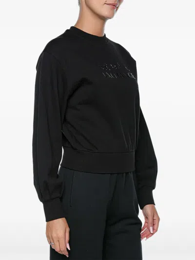Armani Exchange Logo-embossed Sweatshirt In Black