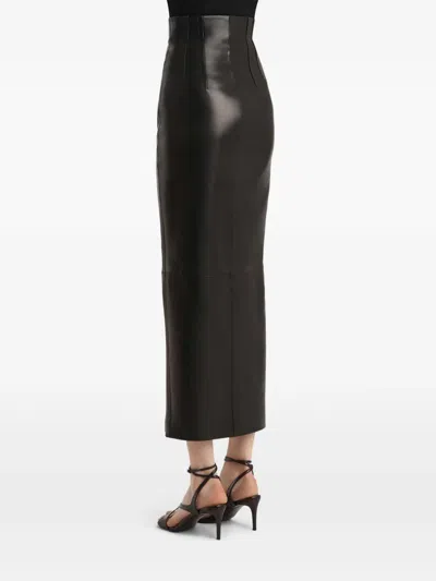 Khaite Gres Skirt In Black Leather In Black