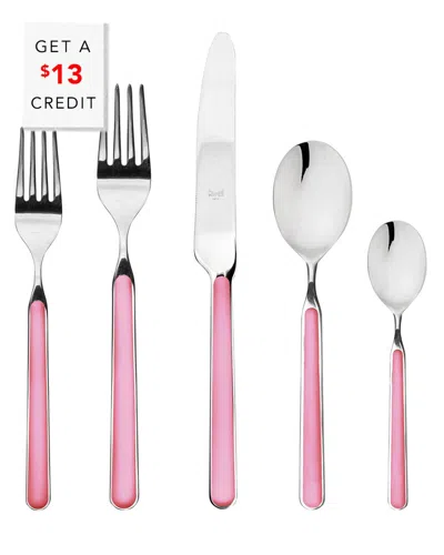 Mepra 5pc Flatware Set With $13 Credit In Pink