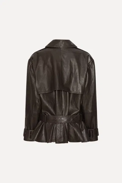 Rotate Birger Christensen Rotate Oversized Biker Jacket In Brown