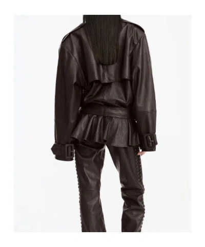 Rotate Birger Christensen Rotate Oversized Biker Jacket In Brown