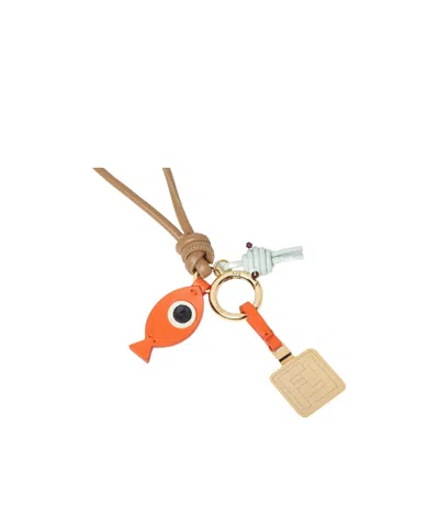 Fendi Fish Tech Charm In Brown