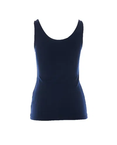 Auralee Button-front V-neck Top In Blue