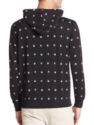 Shop Mcq By Alexander Mcqueen Swallow Clean Hoodie In Black