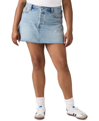 Levi's Plus Size Cotton Iconic 501 Mid-rise Denim Skirt In Blue