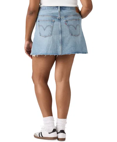 Levi's Plus Size Cotton Iconic 501 Mid-rise Denim Skirt In Blue
