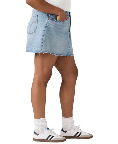 Levi's Plus Size Cotton Iconic 501 Mid-rise Denim Skirt In Blue