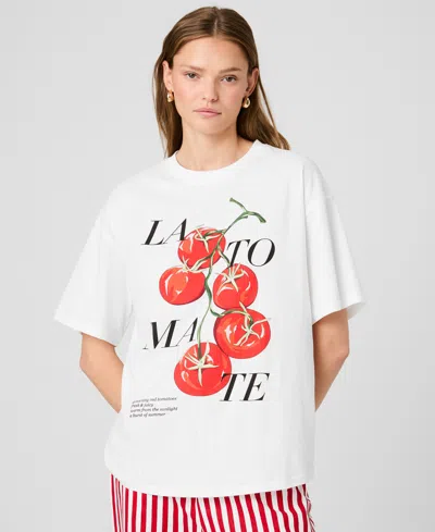 French Connection La Tomate Oversize Cotton Graphic T-shirt