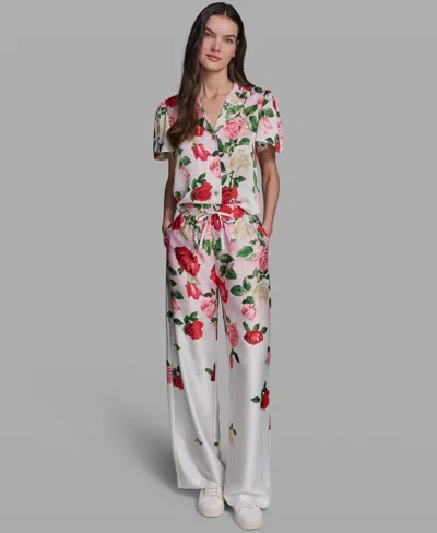 Karl Lagerfeld Women's Printed Pull-on Pants In Multi