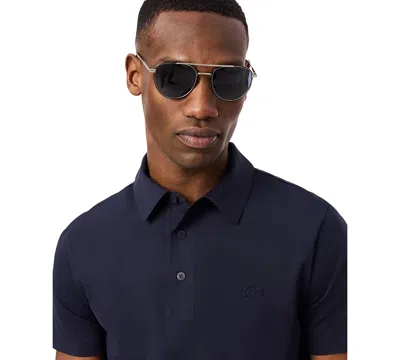 Lacoste Stretch Cotton Paris Regular Fit Polo Shirt In Navy Blue