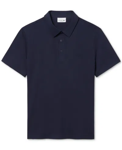 Lacoste Stretch Cotton Paris Regular Fit Polo Shirt In Navy Blue