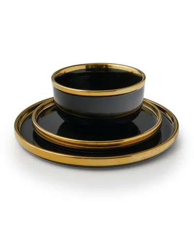 Godinger Hillcrest 12-pc. Dinnerware Set, Service For 4 In Black