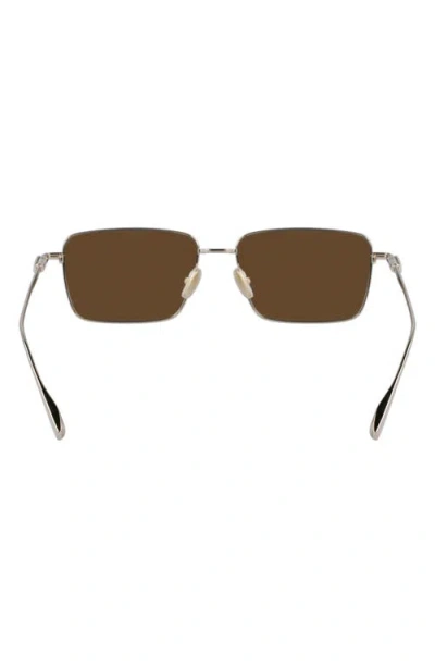 Ferragamo Gancini Evolution 57mm Rectangular Sunglasses In Brown