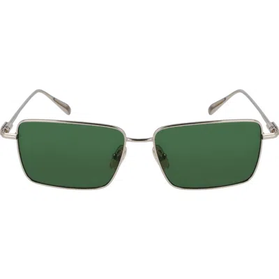 Ferragamo Gancini Evolution 57mm Rectangular Sunglasses In Green