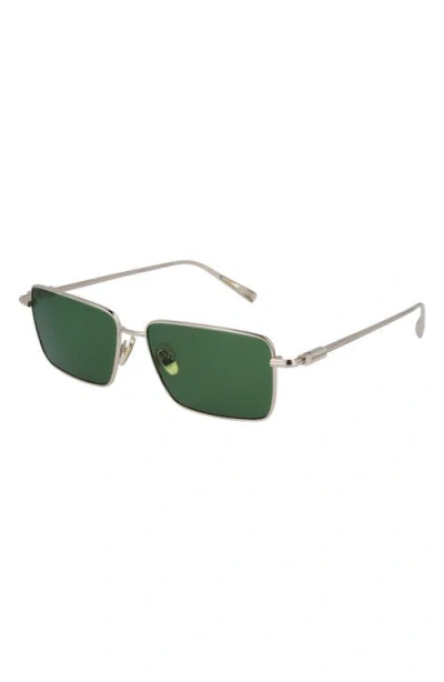 Ferragamo Gancini Evolution 57mm Rectangular Sunglasses In Green