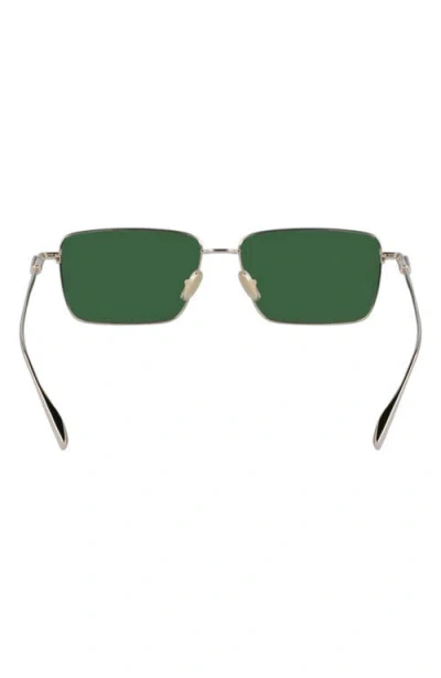 Ferragamo Gancini Evolution 57mm Rectangular Sunglasses In Green