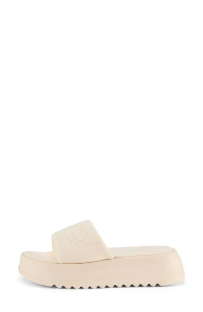 Floopi Terry Platform Slide Sandal In Neutral