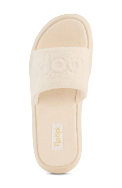 Floopi Terry Platform Slide Sandal In Neutral