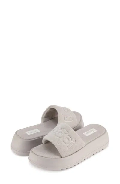 Floopi Terry Platform Slide Sandal In Gray