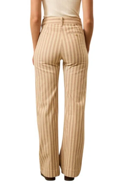 Faherty Twill Tide Stripe Slim Straight Leg Pants In Gold