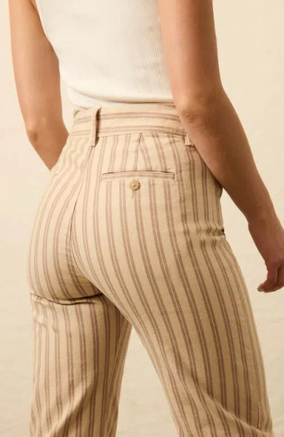 Faherty Twill Tide Stripe Slim Straight Leg Pants In Gold