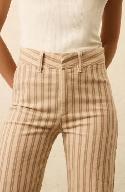 Faherty Twill Tide Stripe Slim Straight Leg Pants In Gold