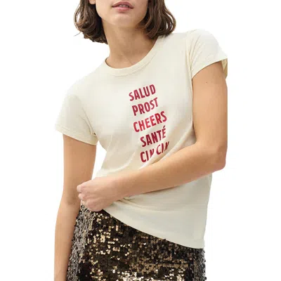 Rag & Bone Cheers Crewneck Graphic Tee In White