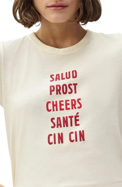 Rag & Bone Cheers Crewneck Graphic Tee In White